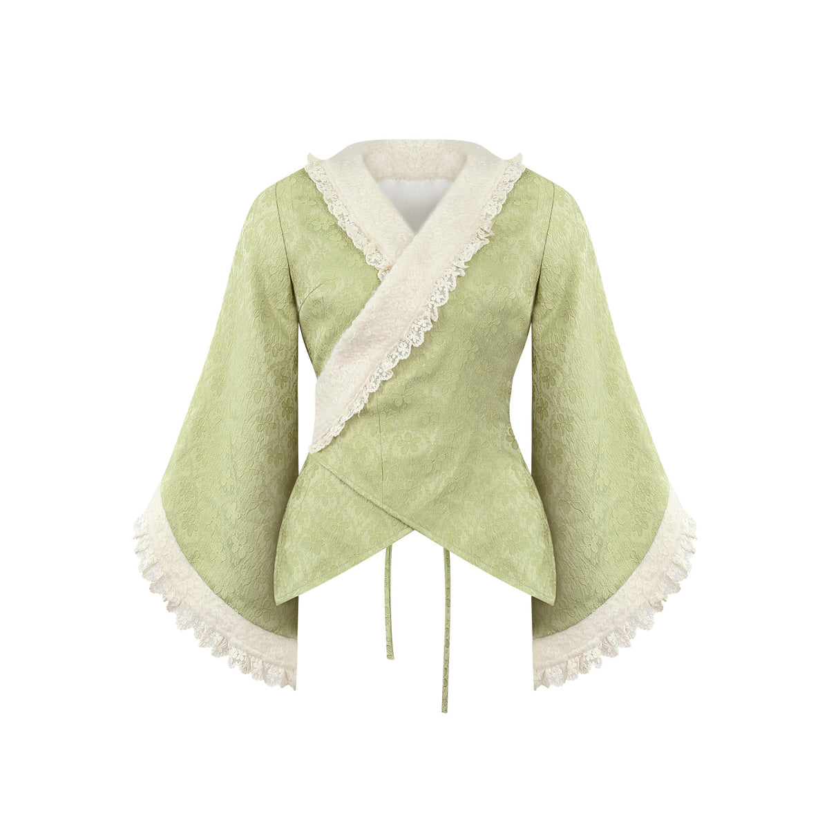 Fluffy Hooded Cape With Kimono Wrap Top SER0167