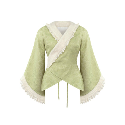 Fluffy Hooded Cape With Kimono Wrap Top SER0167
