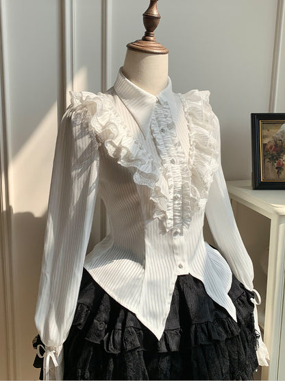 Victorian Ruffle Lace Collar Blouse WIT0304