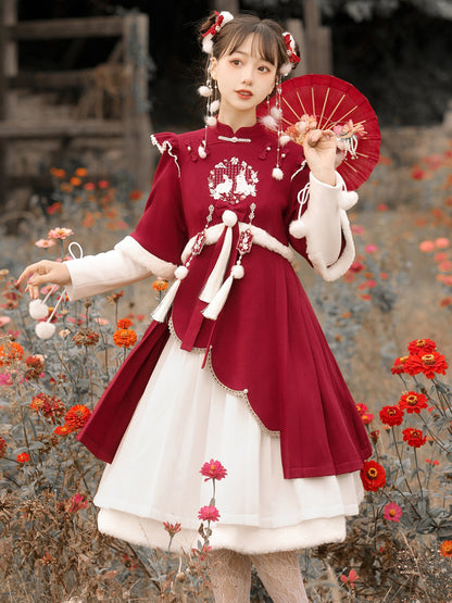 China Style Wine Red Dress YOU0096