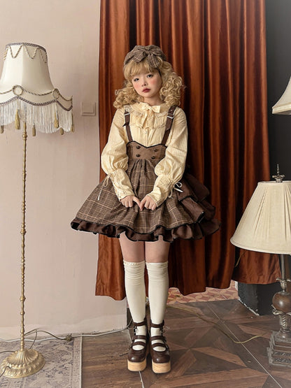 Side Open Suspender Skirt & Lolita Shirt SWE0009