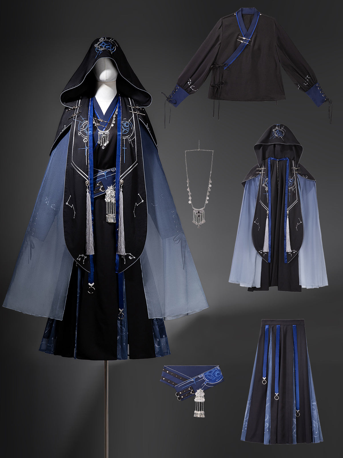 Dark Fantasy Hooded Cape Han Style Costume Set YOU0327