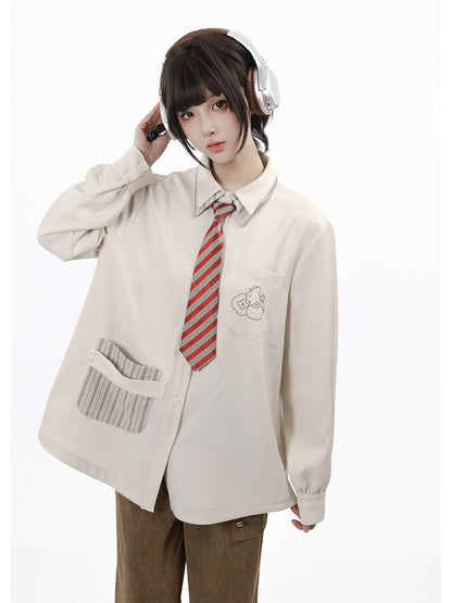 Button Cardigan Jacket With Knit Scarf PIN0031