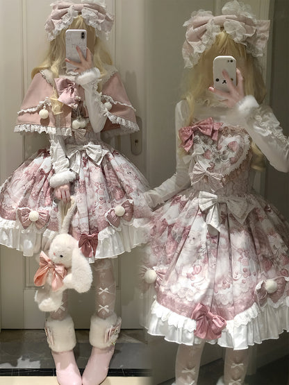 Sweet Christmas Cape And Princess Dress Set YOU0314