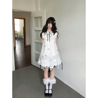 Star Cloud Bunny Print Puff Dress LAL0205