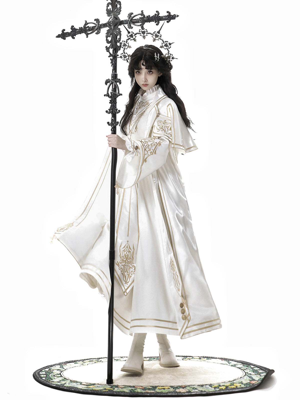 Gothic Holy Goddess Dress With Cape Coat YOU0312