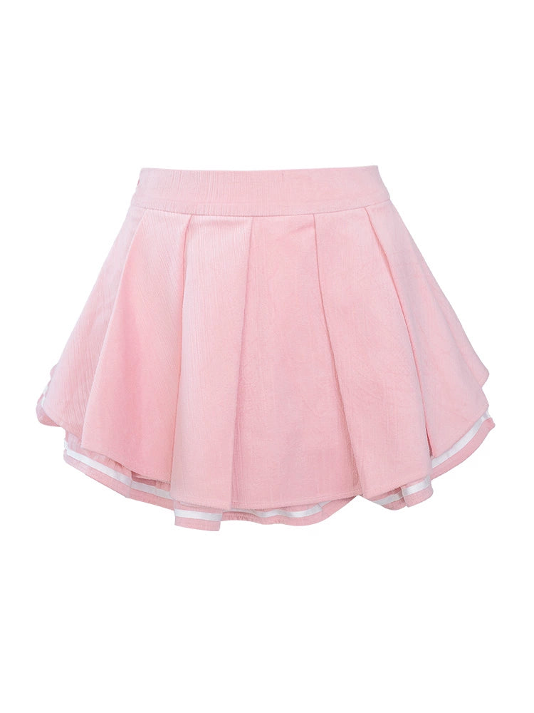 School Uniform Style pink & Light Blue Two-piece Set SER0023