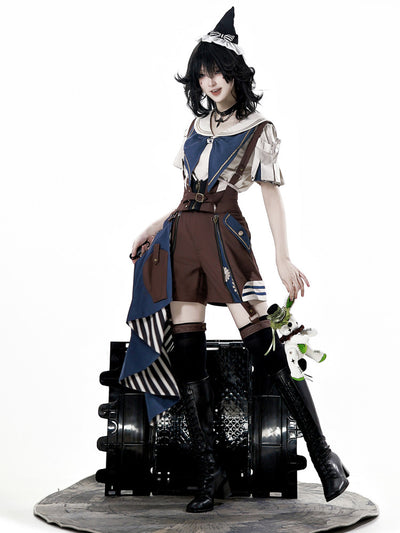 Sailor Collar Steampunk 3-Piece Overall Set YOU0293