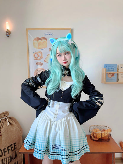 Dark Future Cat Ear Hooded Cape Dress Set YOU0250