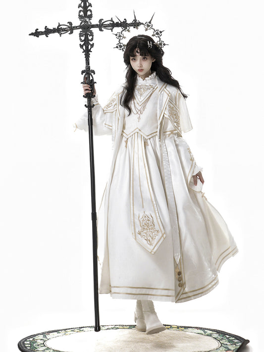 Gothic Holy Goddess Dress With Cape Coat YOU0312