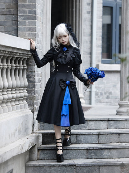 Blue and black cape of Lolita dress WIT0033