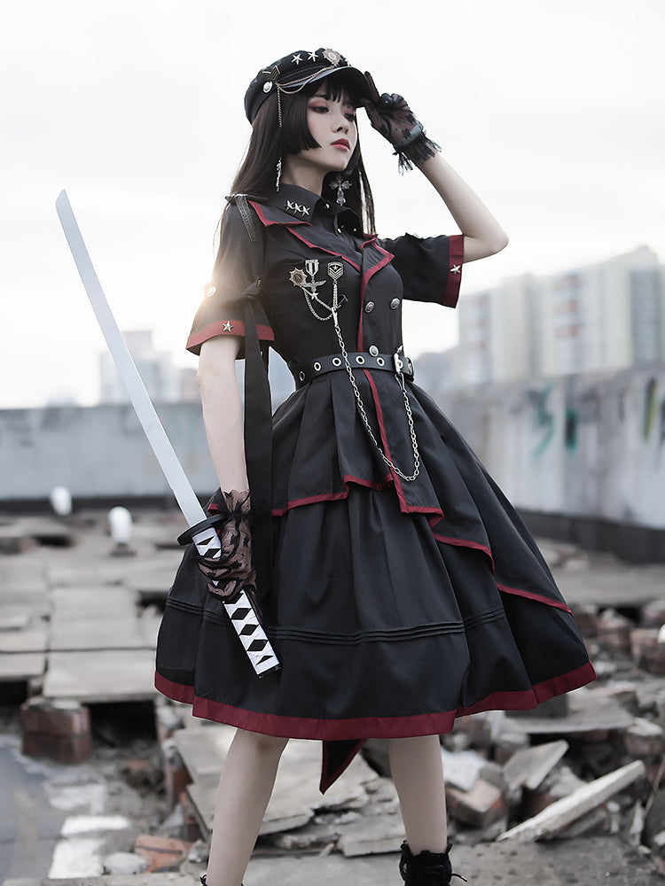 Asymmetry Military Lolita Dress SPR0001