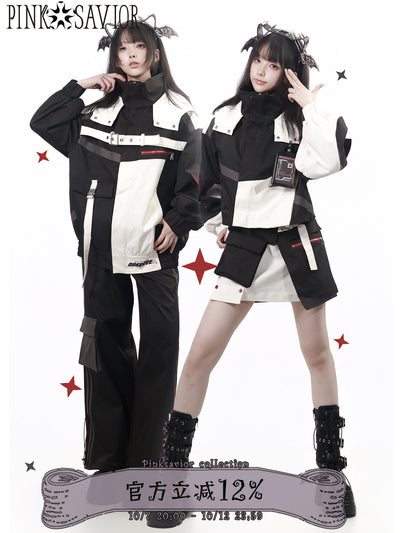 Color Block Functional Zip-Up Jacket PIN0058