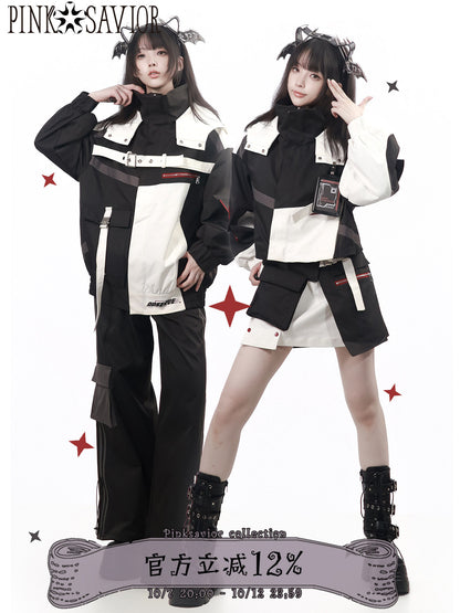 Color Block Functional Zip-Up Jacket PIN0058