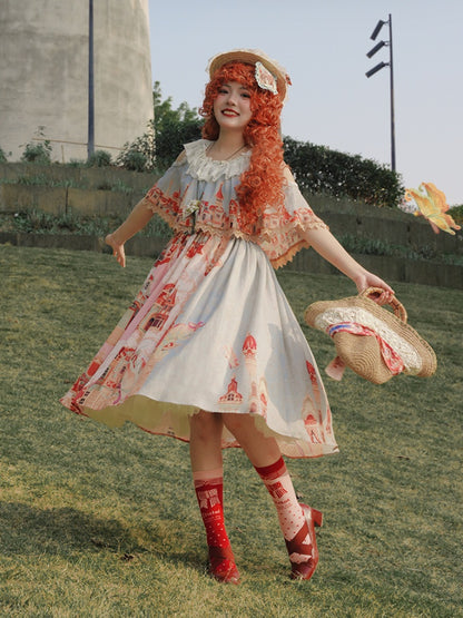 European Building print Lolita Dress URT0014