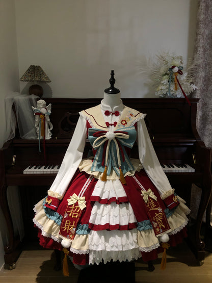 Chinese New Year Cape Lolita Dress Set LON0009