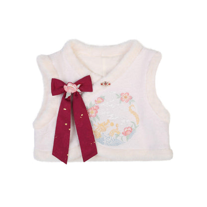 Chinese Style Dragon Embroidery Vest Dress Set YOU0237