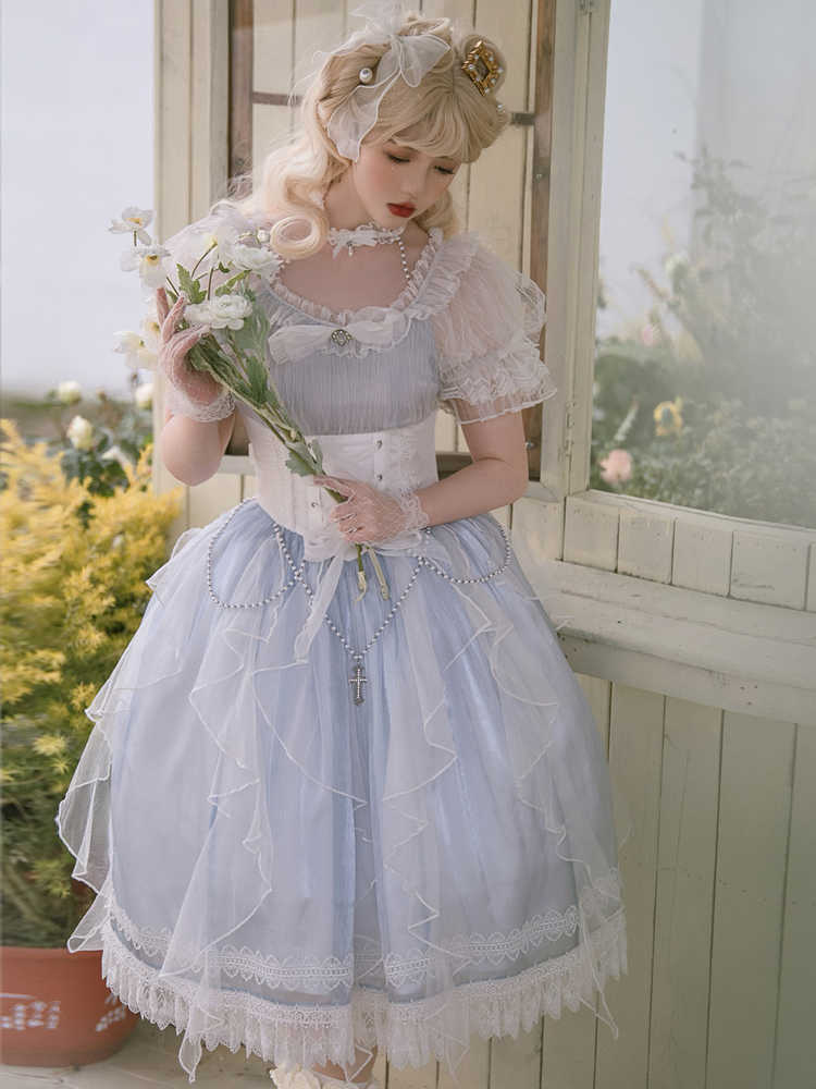 Puff Short Sleeve Mermaid Princess Lolita Dress YOU0124