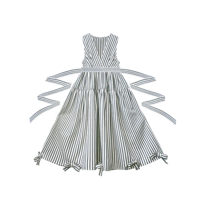 Elegant Retro Stripe Dress HUT0019