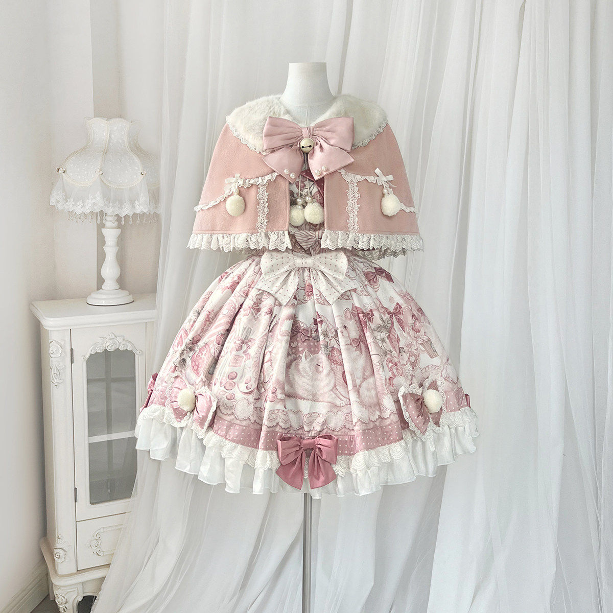 Sweet Christmas Cape And Princess Dress Set YOU0314