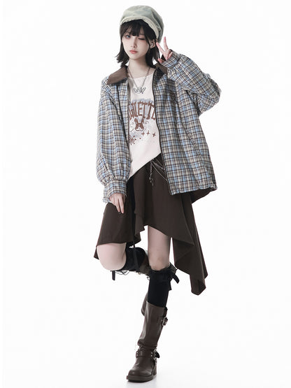 Reversible Plaid Jacket Workwear Set PIN0066