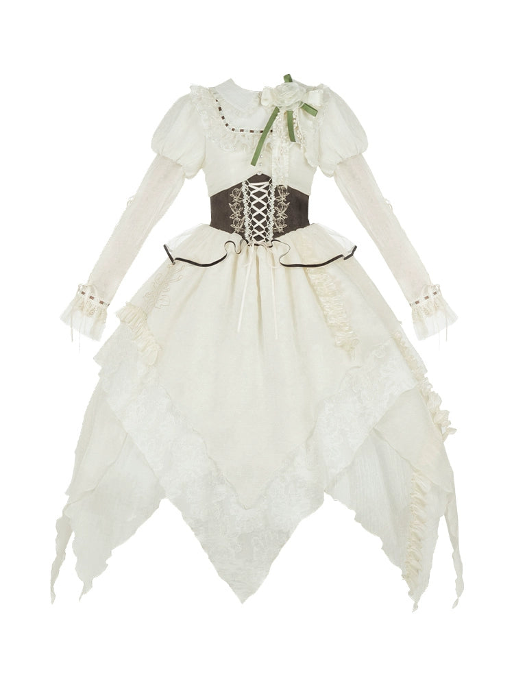 Western Style Corset White Dress WIT0018