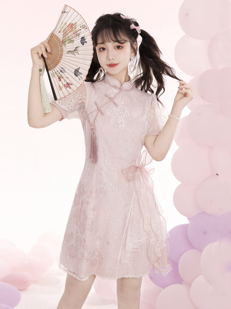 China Style Pink Ribbon Lolita Dress YOU0085