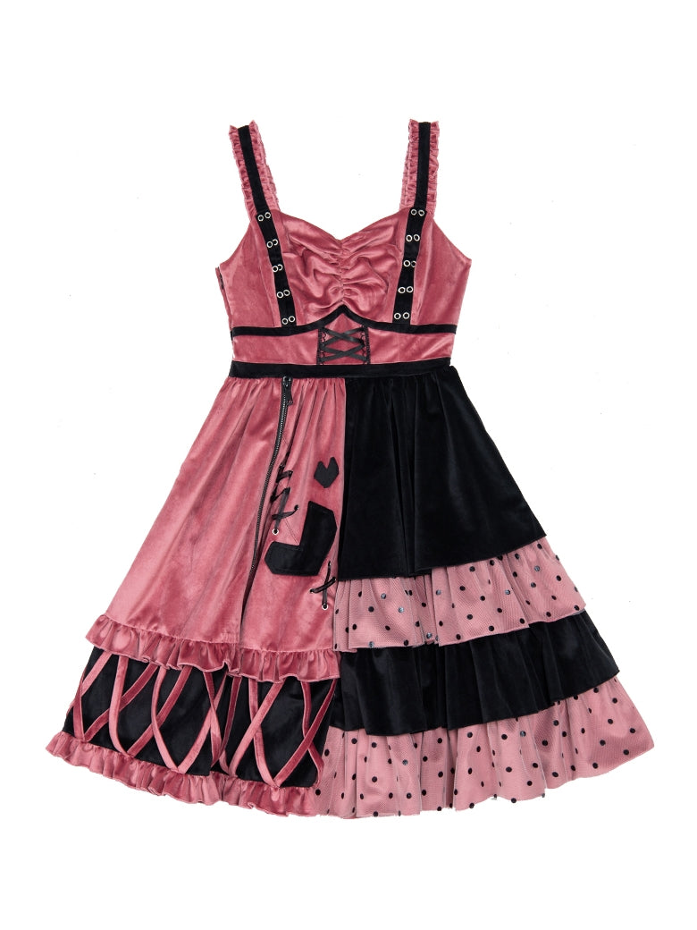 Pink x Black Asymmetry Lolita Dress SPR0018