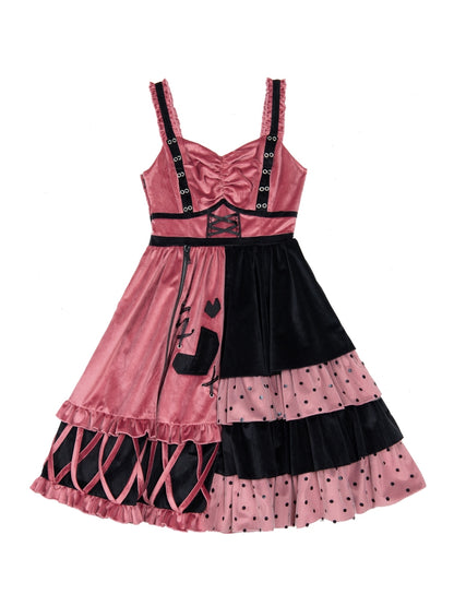 Pink x Black Asymmetry Lolita Dress SPR0018