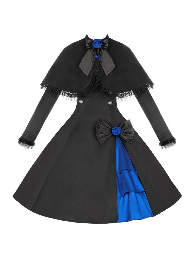 Blue and black cape of Lolita dress WIT0033