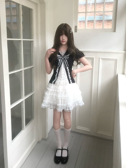 Tiered Lace Ballet Mini Skirt LAL0195