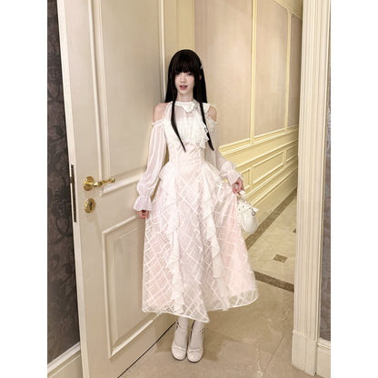 Peter Pan Collar Puff Sleeve A-Line Dress LAL0211