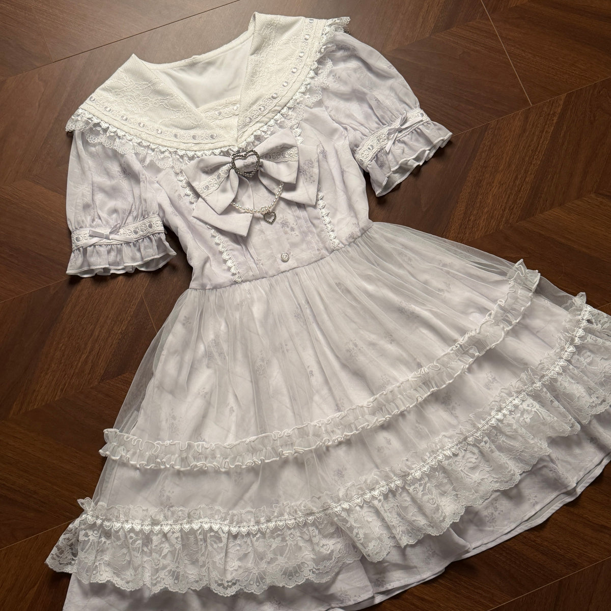 Lavender Sailor Collar Ruffle Lolita Dress LAL0184