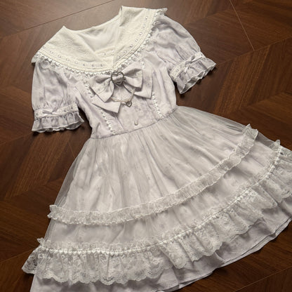 Lavender Sailor Collar Ruffle Lolita Dress LAL0184
