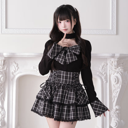 Big Bow Choker Knit Top NOG0022