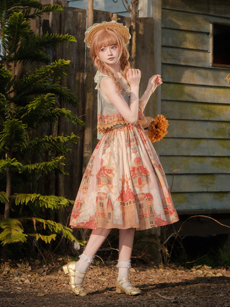 European Building print Lolita Dress URT0014