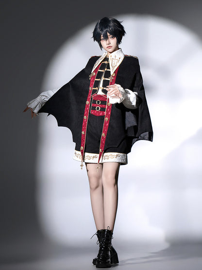 Gothic Vampire Cape Jacket Shirt Shorts Set YOU0319