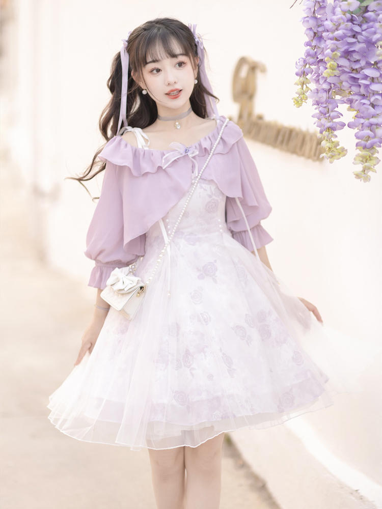 China Style Sweet Purple Dress YOU0079