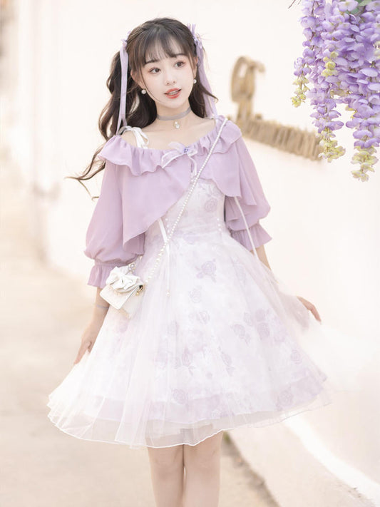 China Style Sweet Purple Dress YOU0079