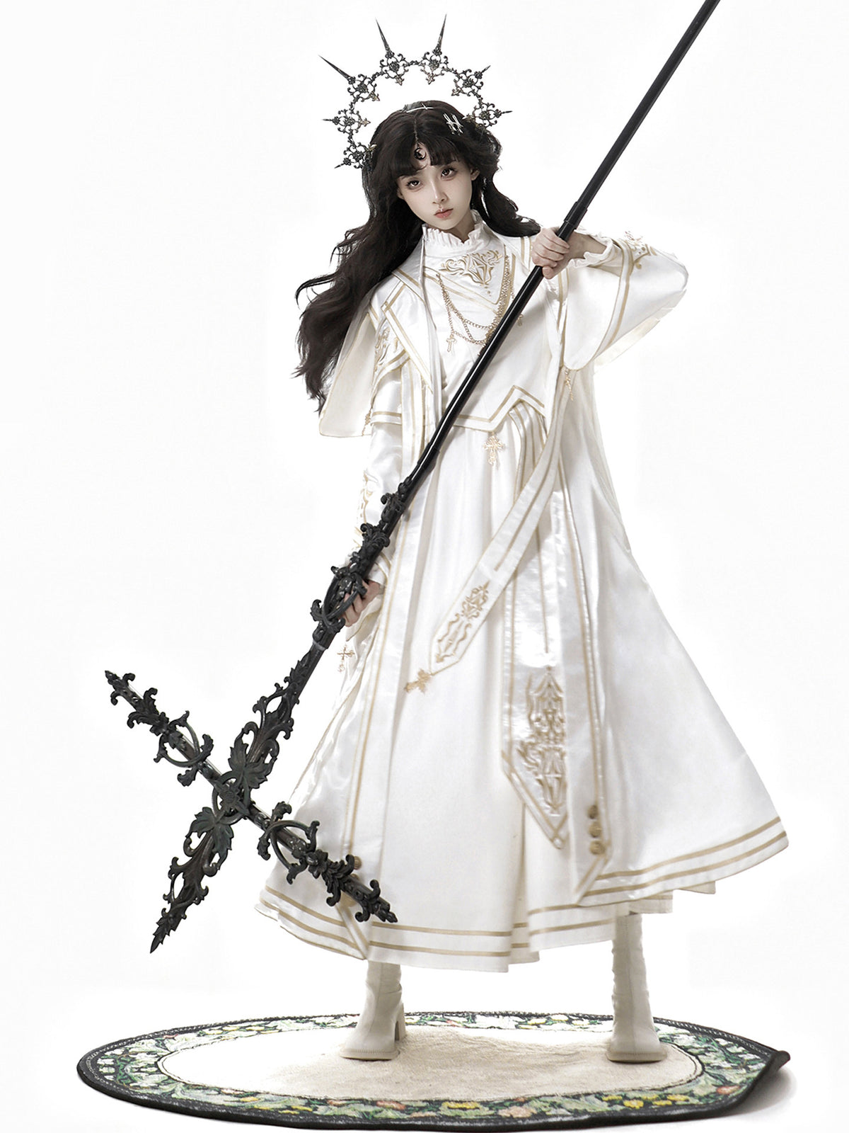 Gothic Holy Goddess Dress With Cape Coat YOU0312