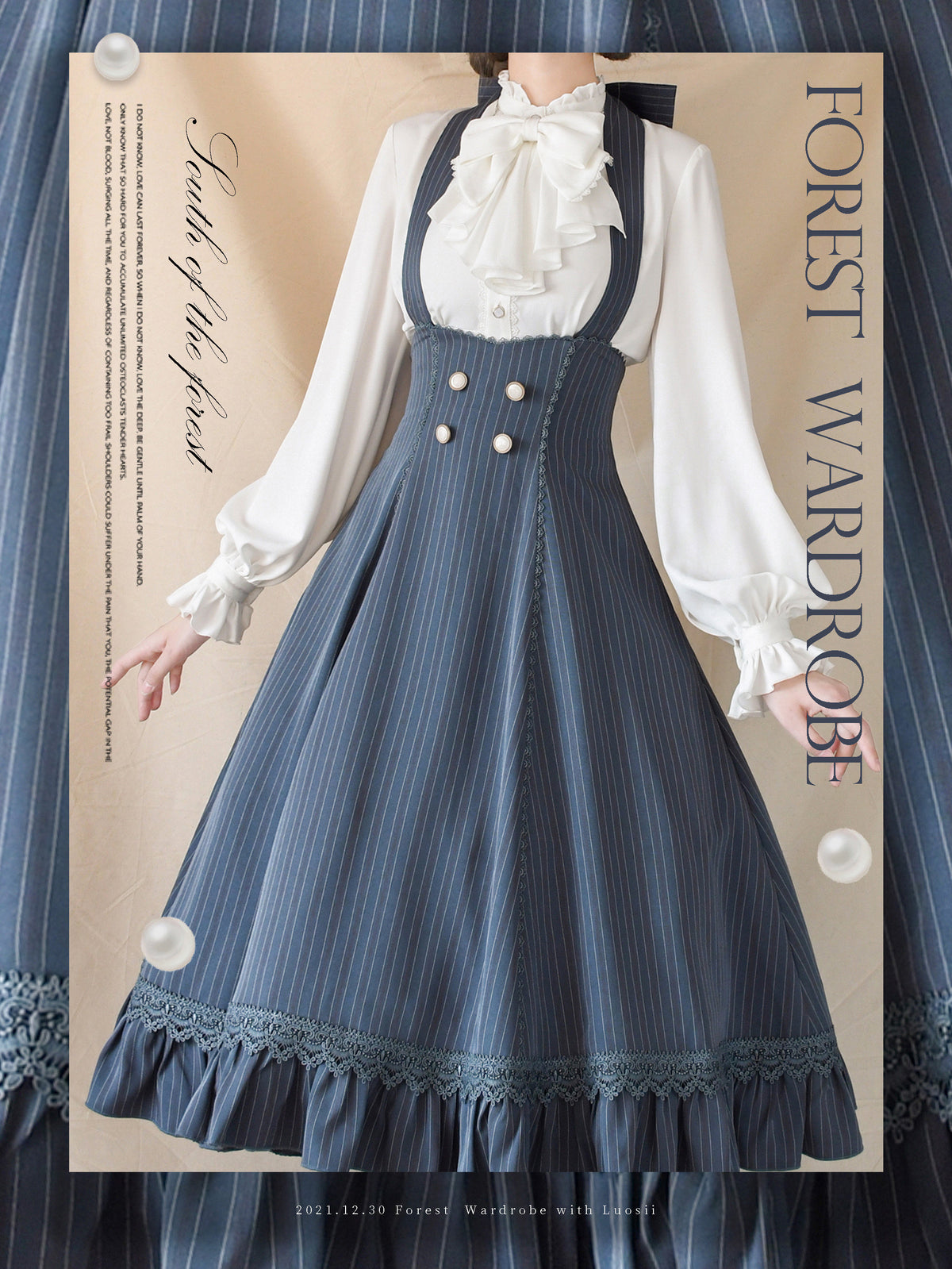 Vintage French Lolita Ruffle Collar Shirt FOR0080