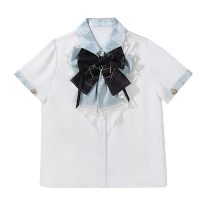 Argyle Print Shirt And Overalls Set YOU0301
