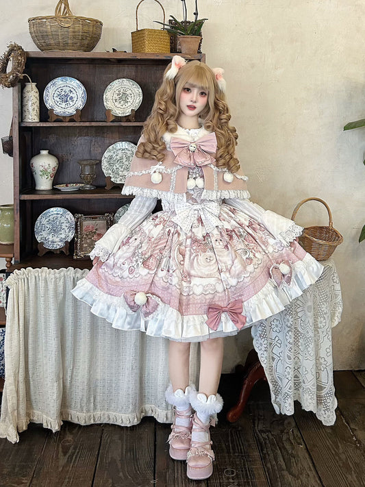 Sweet Christmas Cape And Princess Dress Set YOU0314