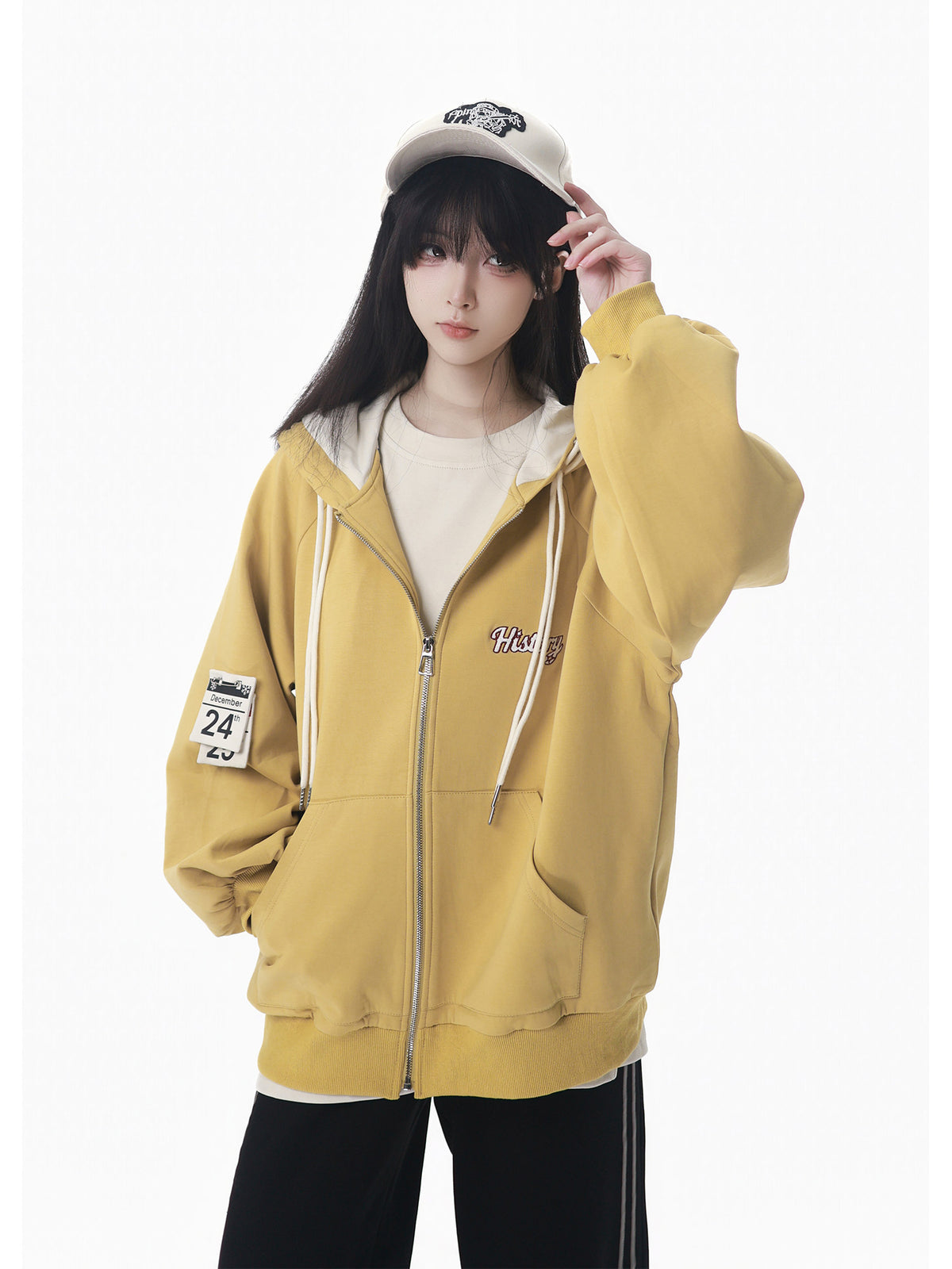 Oversized Zip Hoodie Sweatpants Set PIN0036