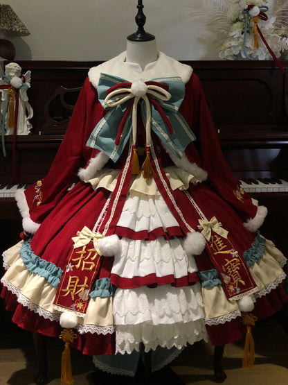 Chinese New Year Cape Lolita Dress Set LON0009