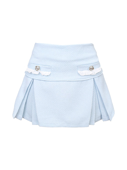 French Light Blue vest & Double Skirt SER0041