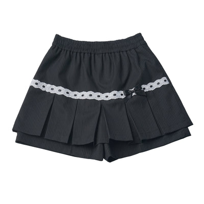 Bow-Tie Academy Knit Top With Pleated Mini Skirt PIN0056