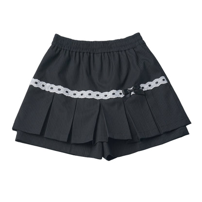 Bow-Tie Academy Knit Top With Pleated Mini Skirt PIN0056