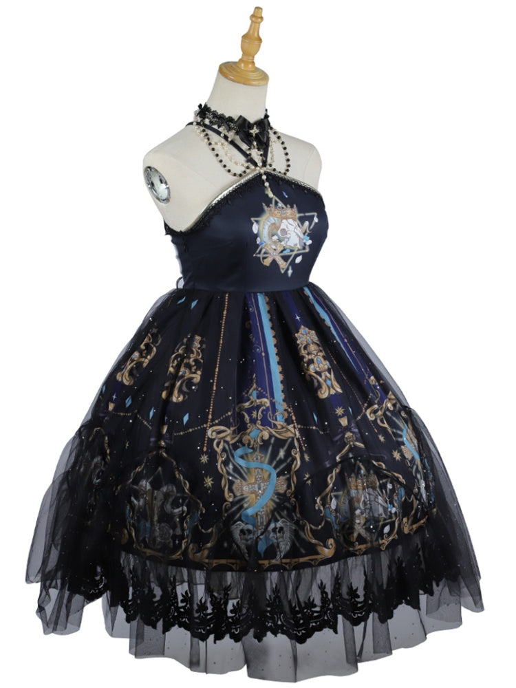 Retro Black Gothic Lolita Dress CHE0008