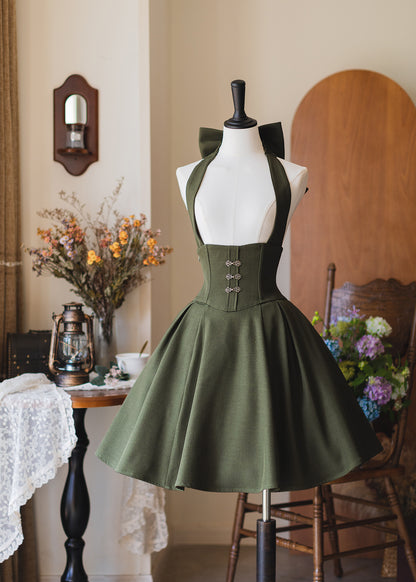 Vintage Halter Neck Corset Dress FOR0069